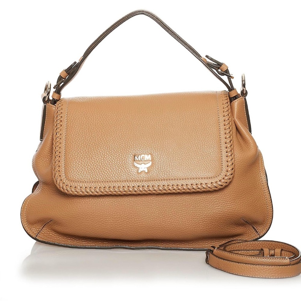 MCM Tan Leather Shoulder Bag
